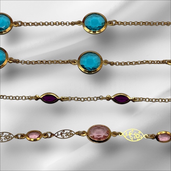 Elegant Fashion Gold and Multicolor Children’s/Young Adult Bracelet 6 Piece Set - Picture 2 of 4